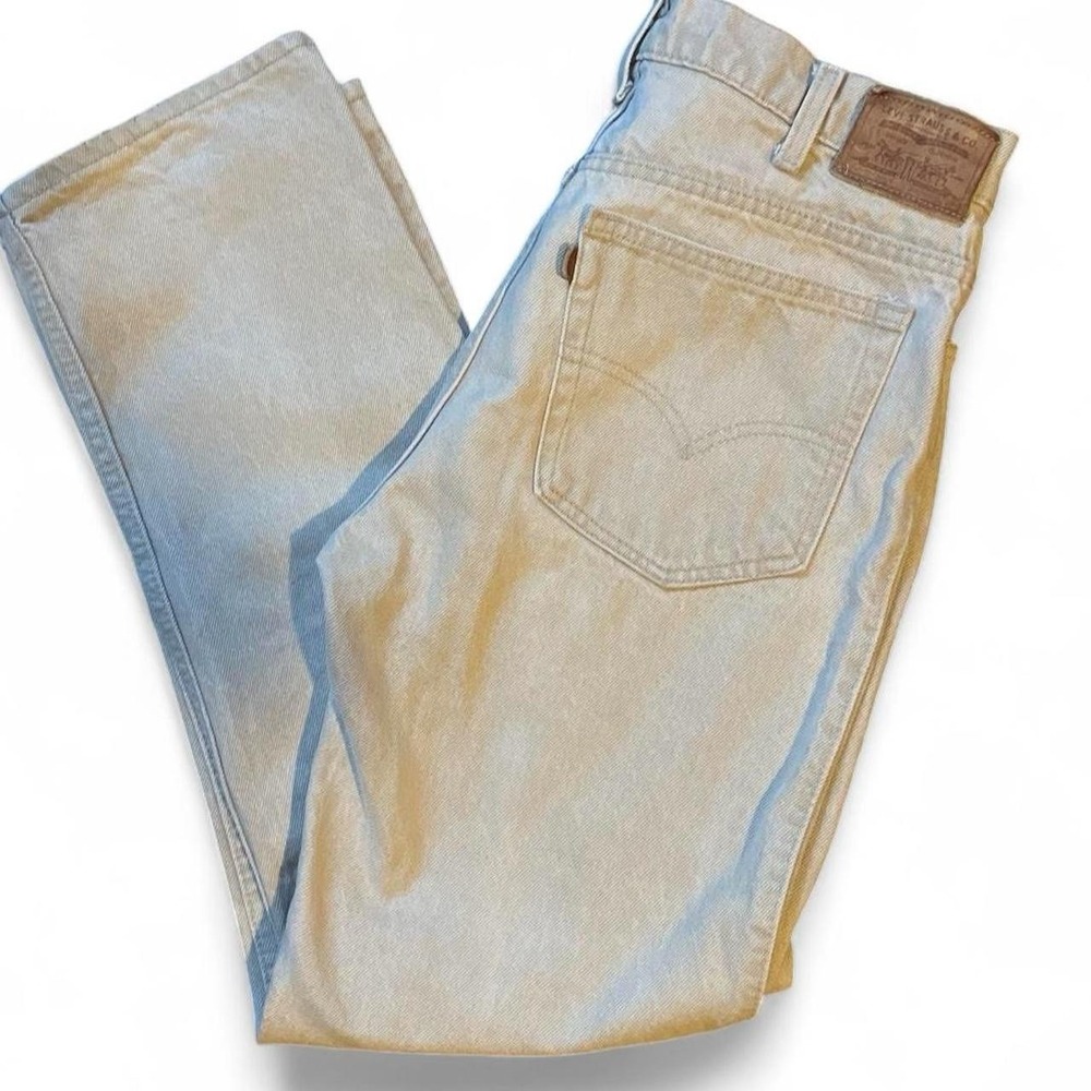 Rare Vintage 80s Levi's 549 33x30 Leather Tab USA Tan Cotton Casual Jeans